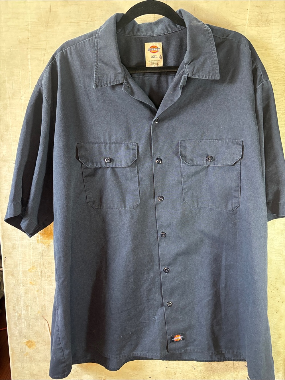 Dickies Navy Short-Sleeve Button-Front Work Shirt